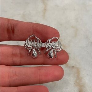 Silver Spider Earrings